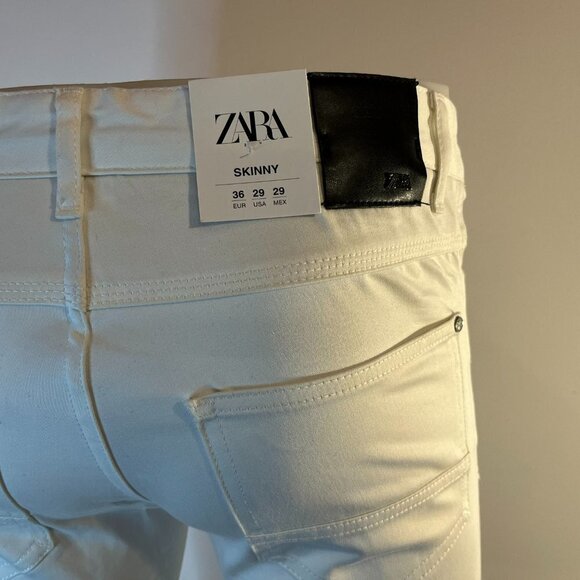 Zara Men's Skinny Fit White Jeans - US Size 29 - NWT (See details) - Picture 5 of 6